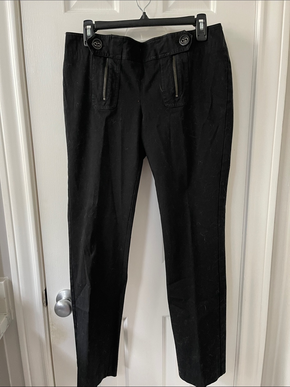 INC International Concepts Black Tailored Zip-Pocket Chinos